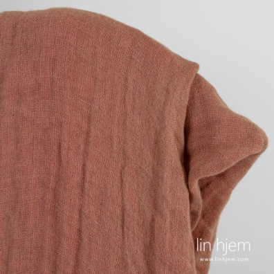 Tosidig brun-rosa linstoff vasket, mykt, skånsomt