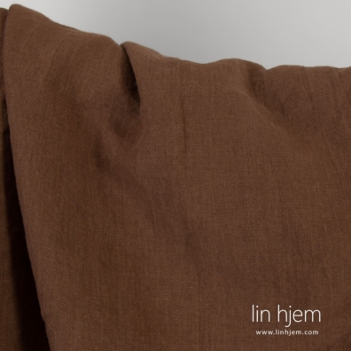 Linstoff brunt vasket passer til å sy klær og hjemmetekstiler