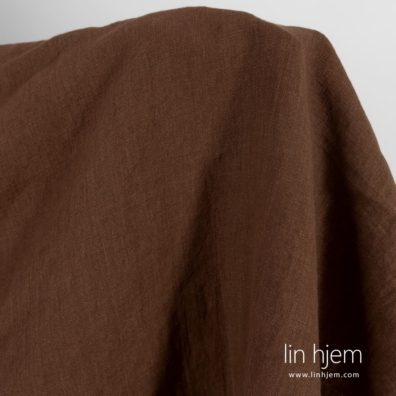 Linstoff brunt vasket, mykt, skånsomt