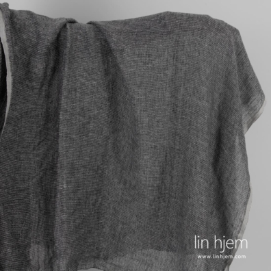 Lett linstoff svart og hvit vasket