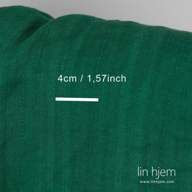 Linstoff grønn fin mønstret med twill striper