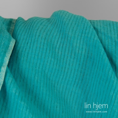 Turkis stripete linstoff vasket, mykt, skånsomt