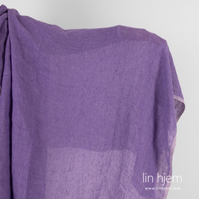 Gjennomsiktig linstoff lilla melange vasket