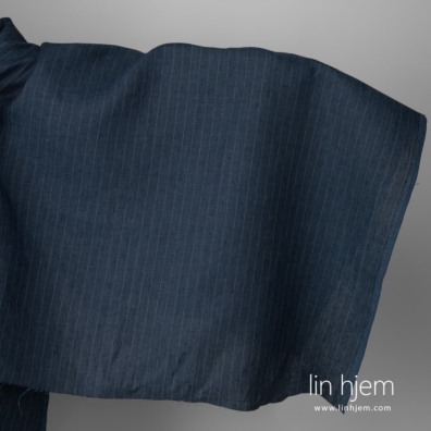 Linstoff blåstripet melange