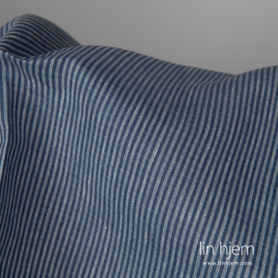 Linstoff blåstripet 150cm bredt