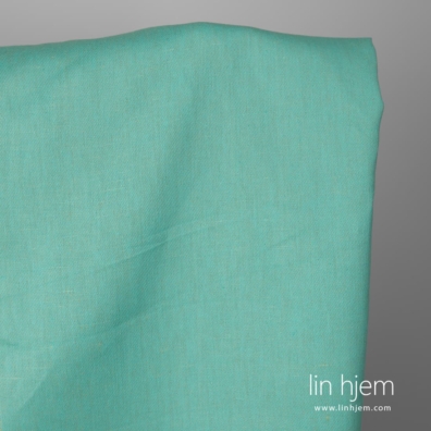 Lin-bomull stoff grønnblått dobbeltsidig passer til å sy klær og hjemmetekstiler