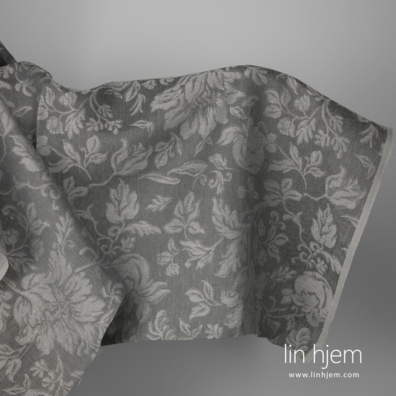 Linstoff jacquard grått, 150cm bredt