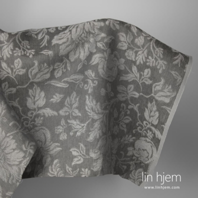 Linstoff jacquard grått passer til å sy klær og hjemmetekstiler