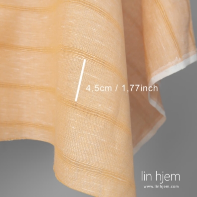 Gulstripet lin-bomull stoff