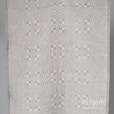 Halvlinstoff grått rutete