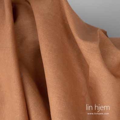 Lin-bomull stoff lysebrunt, melange