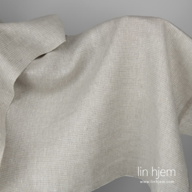 Linstoff naturlig grått - hvitt vaffel