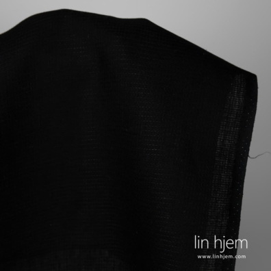 Linstoff svart vaffel 150cm bredt