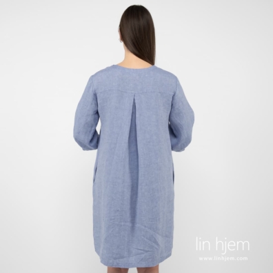 ADELAIDE blå linkjole med fold bak