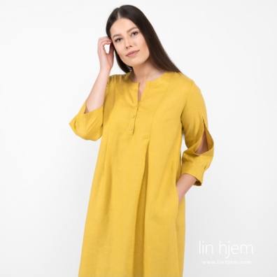 Sennep gul knelang linkjole