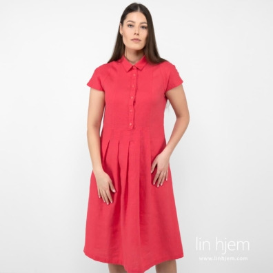 NICOLE bringebærfarget linkjole med lukking foran