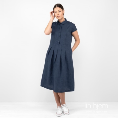 NICOLE mørkeblå linkjole