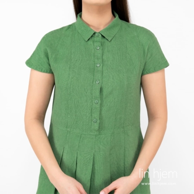 NICOLE grønn linkjole med lukking foran