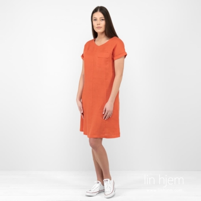 TIFANNY oransje linkjole med V-formet utringning