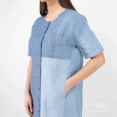 ALANA blåaktig linkjole med lommer