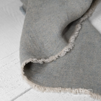 MAMBA lin pledd blåaktig med 1,5cm frynser