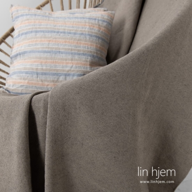 NILO lin-bomull pledd grått-beige