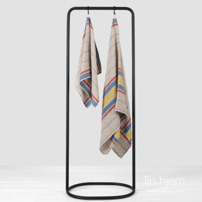 ZELDA beige halvlin håndkle med striper