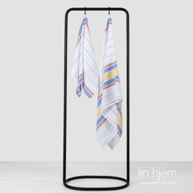 ZELDA hvitt halvlin håndkle med striper