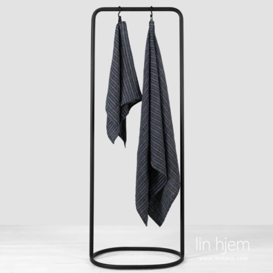 BAHA lin håndkle med blå striper