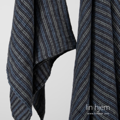 BAHA vaffel lin håndkle med blå striper