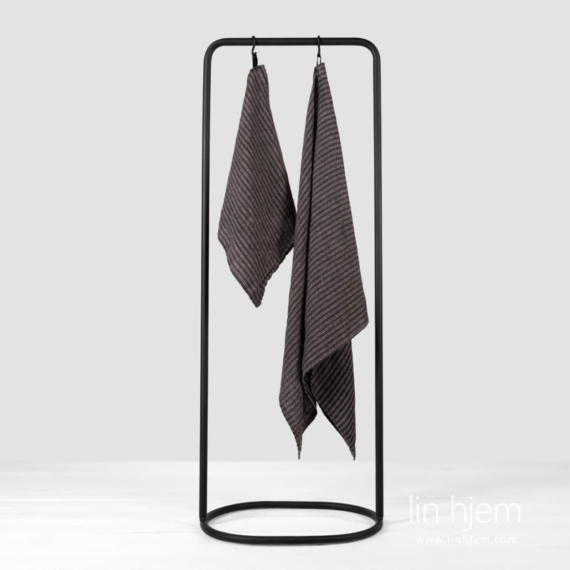 BAHA lin h&aring;ndkle med brune striper