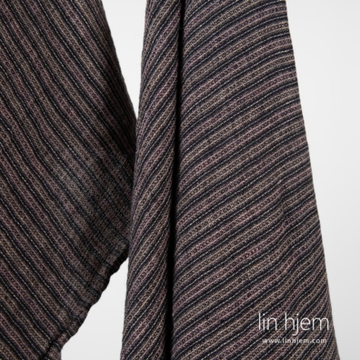 BAHA vaffel lin håndkle med striper vevd av svart, grått og brunt garn