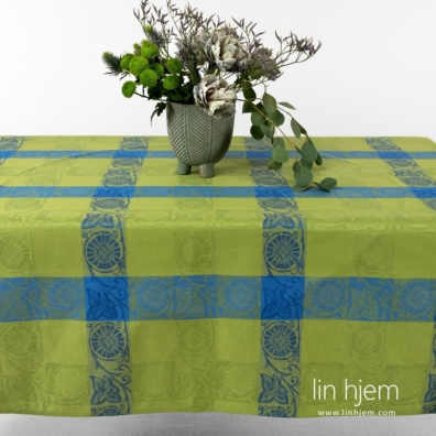 Grønn lin-bomull duk