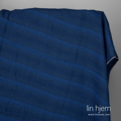 Linstoff blåstripet bred vasket