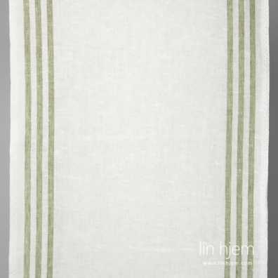 Linstoff hvit grønnlig stripete