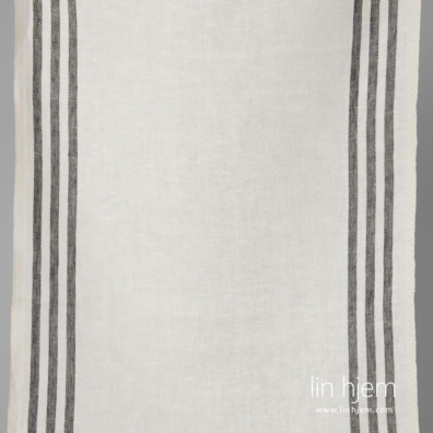Linstoff hvitt med svarte striper