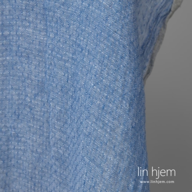 Lett linstoff blåmønstret vasket, mykt, skånsomt