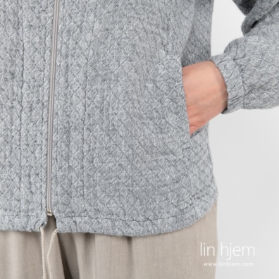 MANGA grå bomber-stil linjakke med lommer