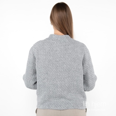 MANGA grå bomber-stil linjakke, baksiden