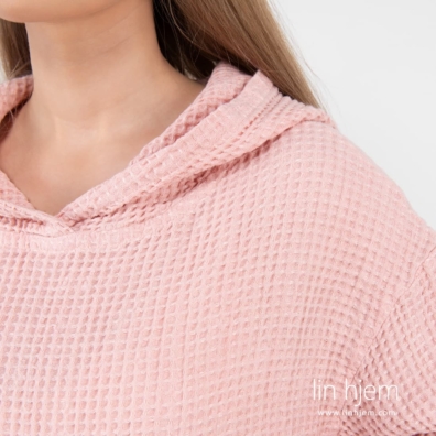 ALFI rosa halvlin hoodie med hette