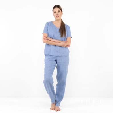 LILLY blå lin bukse og bluse