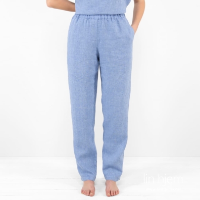 LILLY blå lin bukse