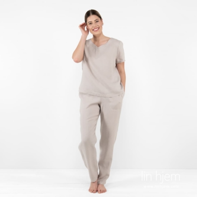 Komfortable hjemmeklær: linbukse og bluse LILLY