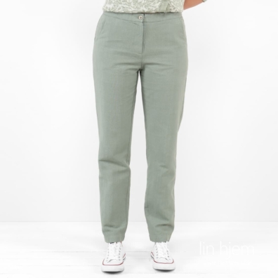 NOJA grønnaktig lin bukse