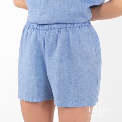 DARREN blå linshorts til kvinner