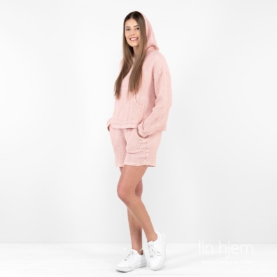 ALFI rosa halvlin shorts og hoodie