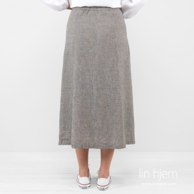 CAPETOWN rutete linskjørt lang, utsvingt silhuett