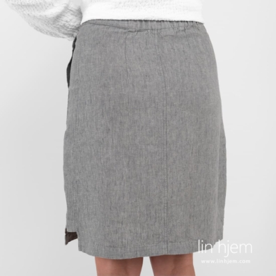 TIFA mørkegrått linskjørt med elastisk midje bak