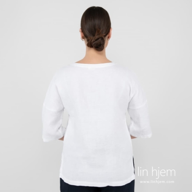 DAPHNE hvit linbluse, baksiden