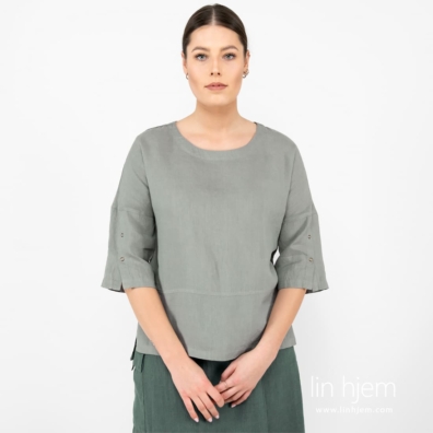 DAPHNE grønn linbluse